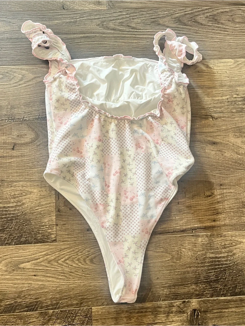 Frankies Bikinis x Sydney Sweeney 509 Floral Pink & White Swimsuit Sz XL